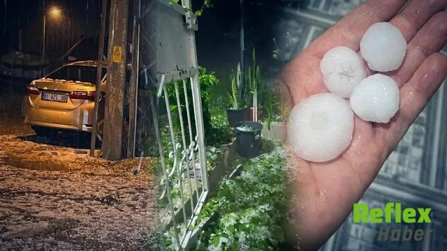 Hatay'da Ceviz Büyüklüğündeki Dolu Altınözü İ̇lçe Stadyumunu Beyaza Bürüdü