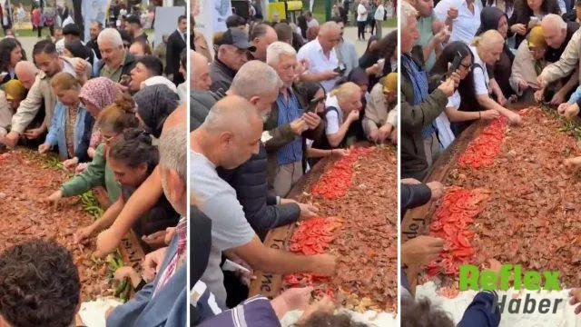 Bursa Gastronomi Festivali’ndeki dev tabak görüntüleri tartışma yarattı
